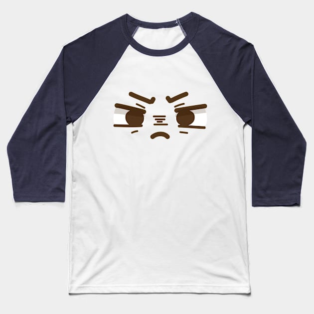 Angry Cute Face Baseball T-Shirt by Tariq-T-art